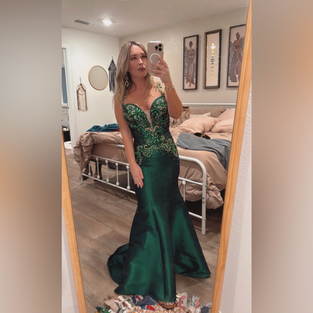 Mac Duggal Green Evening Gown
